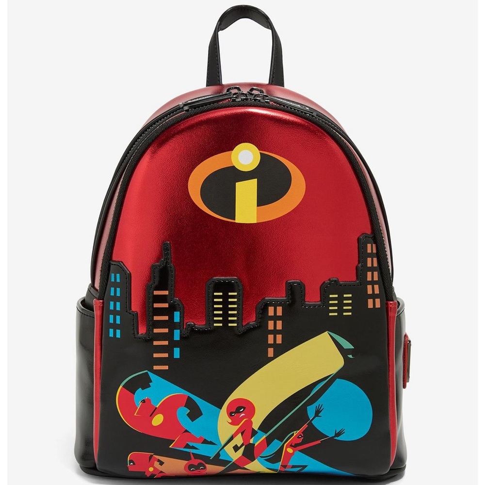 Loungefly Disney Pixar The Incredibles Family Metallic Mini Backpack